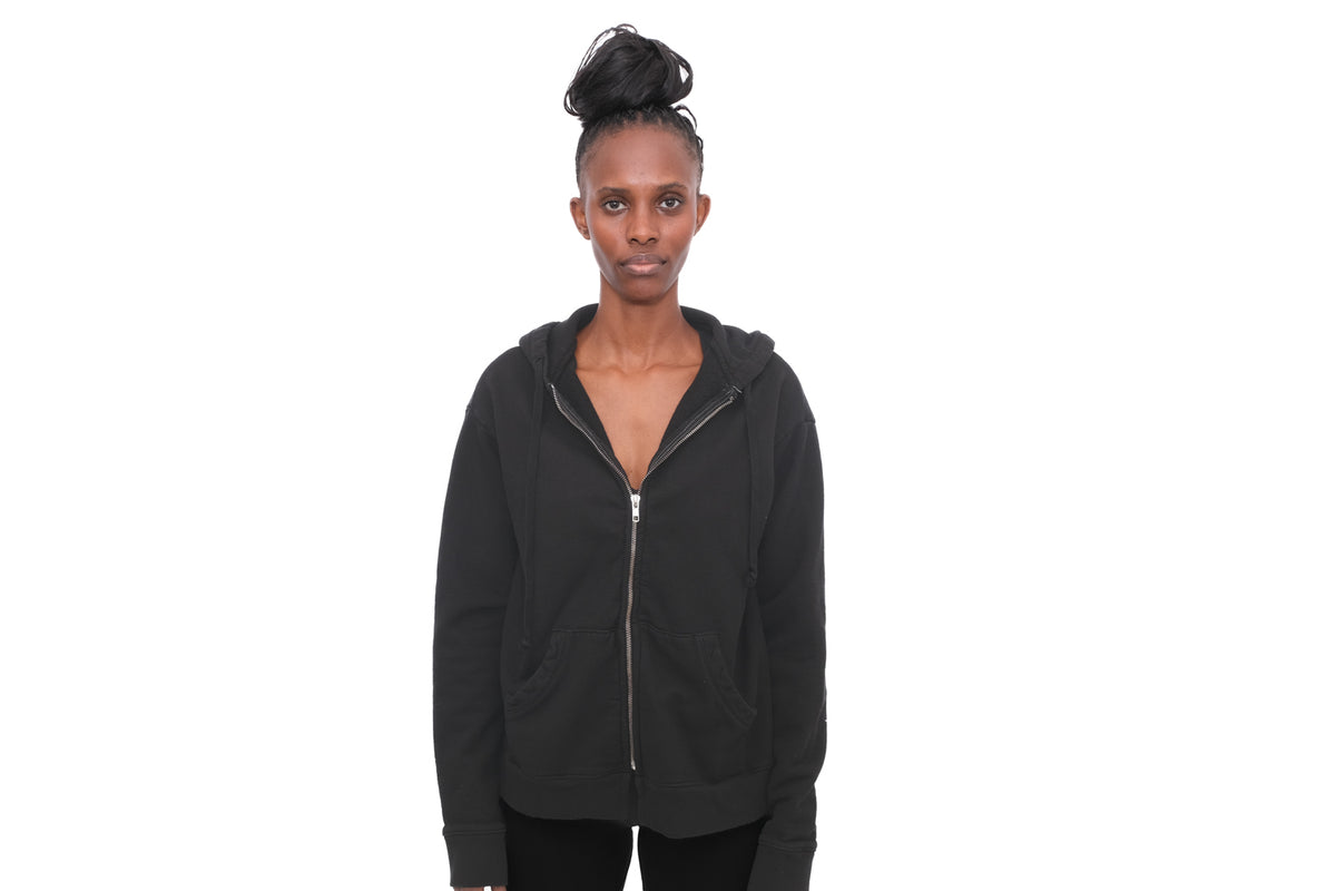 Zipper Hoody, Black - 100% Organic Cotton Loungewear | Domi – D o m i