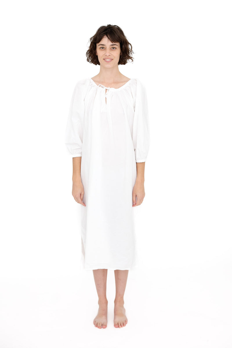 white christmas dresses Women's Long Sleeve Nightgown Cotton Sleeping Gown main image 0