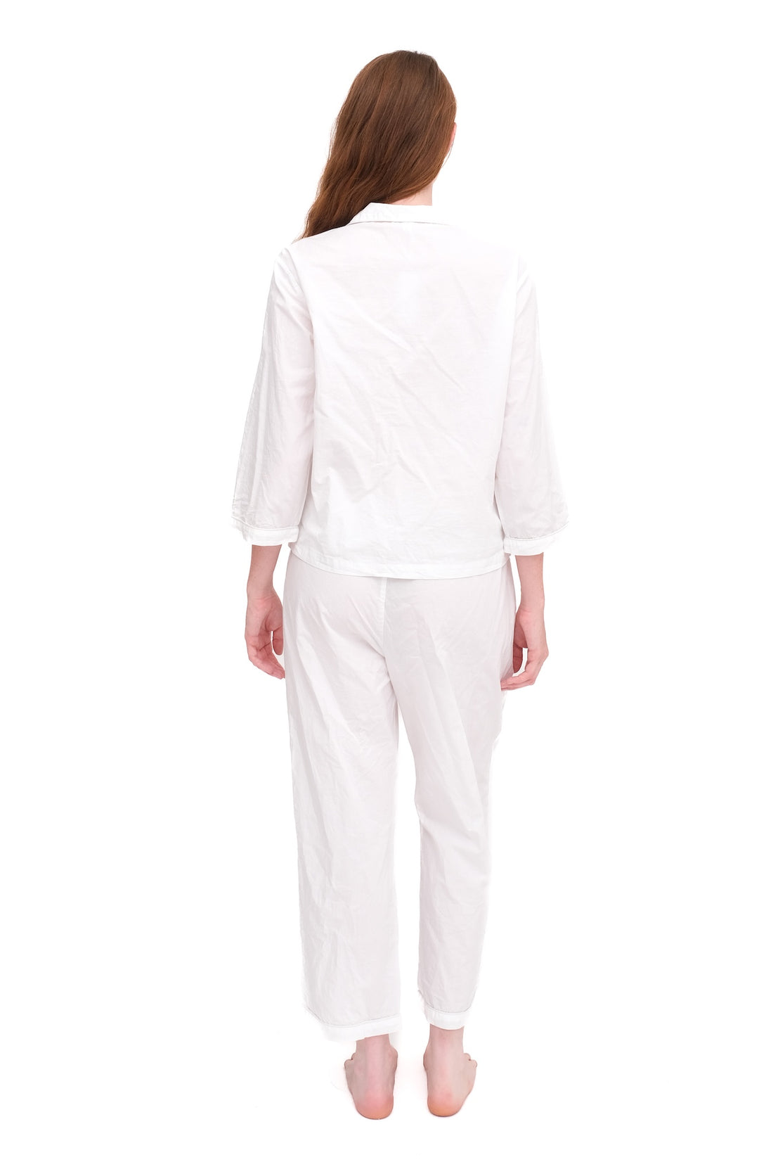 Classic Pajama Set, White - 100% Organic Cotton Sleepwear | Domi
