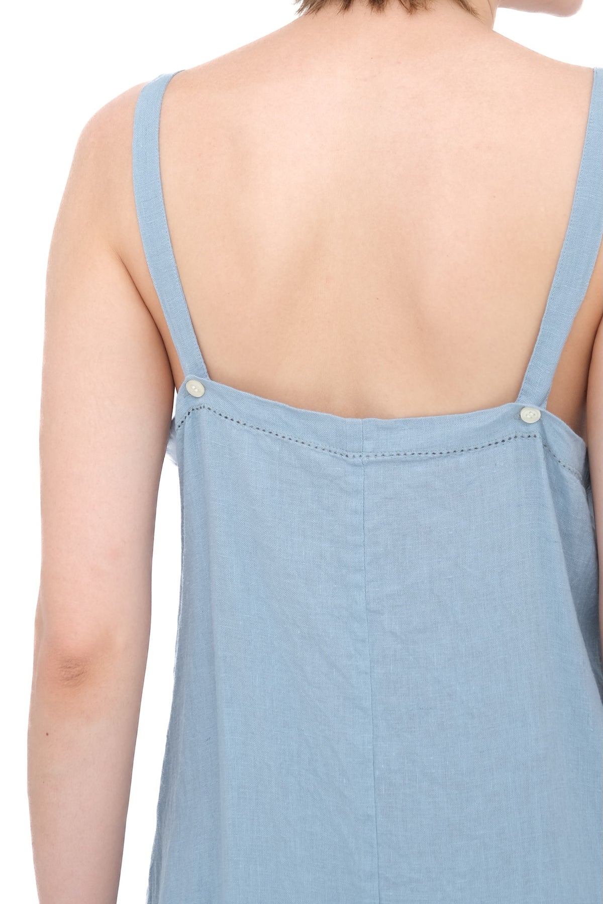 Linen A-Line Slip Dress, Arctic Blue - Pure Linen Sleepwear | Domi D o m i Linen A-Line Slip Dress, Arctic Blue - Pure Linen Sleepwear | Domi D o m i