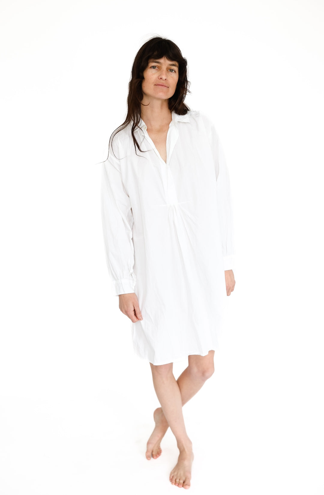 sleep shirt dress Shirt, White -100% Organic Cotton Sleepwear|Domi – D o m i Blue Sweater Over Collar covered buttons flattering plus size pants Color:SIENNA ROSE