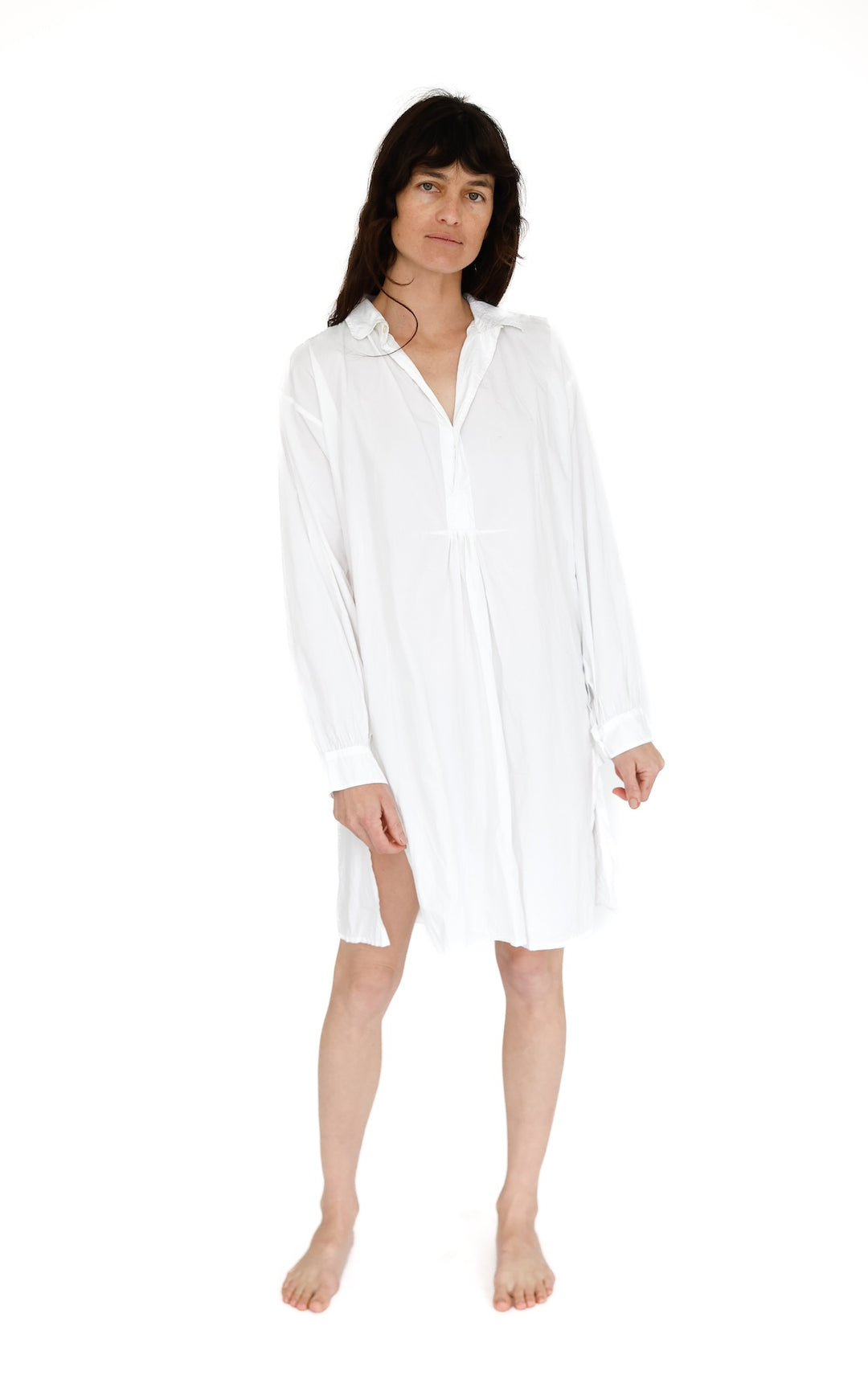 Sleep Shirt, White -100% Organic Cotton Sleepwear|Domi – D o m i