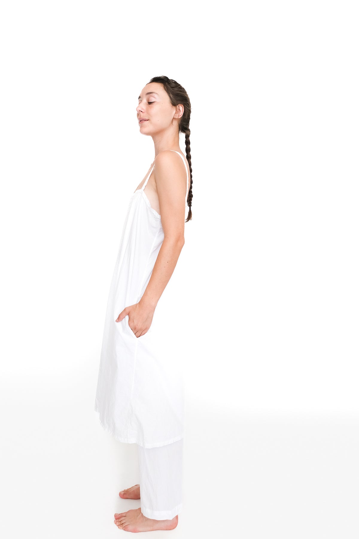 A-Line Slip Dress, White - 100% Organic Cotton Sleepwear | Domi Small / White A-Line Slip Dress, White - 100% Organic Cotton Sleepwear | Domi Small / White
