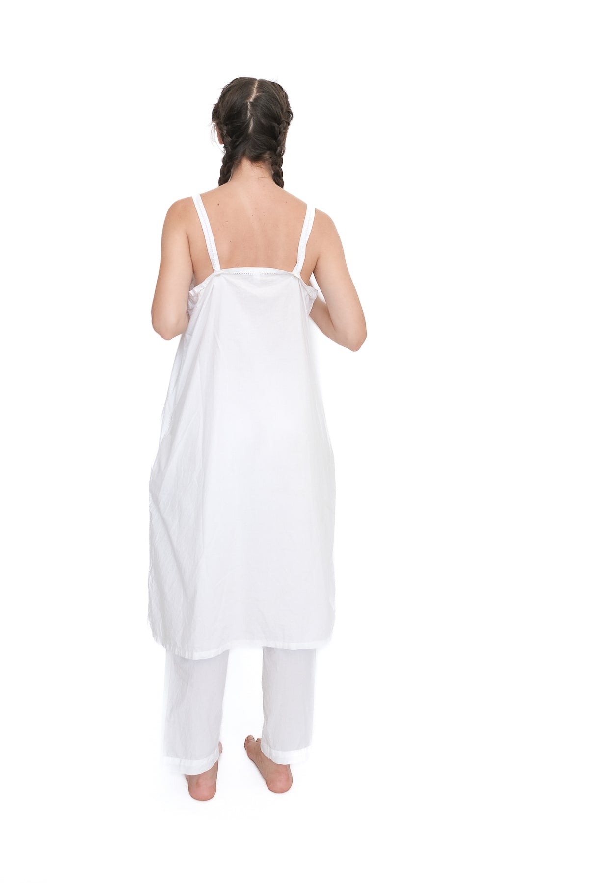 A-Line Slip Dress, White - 100% Organic Cotton Sleepwear | Domi Small / White A-Line Slip Dress, White - 100% Organic Cotton Sleepwear | Domi Small / White
