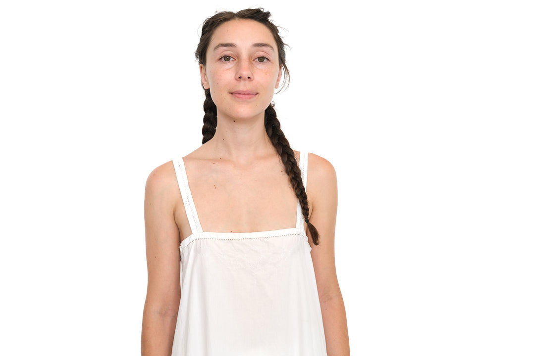 A-Line Slip Dress, White - 100% Organic Cotton Sleepwear | Domi Small / White A-Line Slip Dress, White - 100% Organic Cotton Sleepwear | Domi Small / White